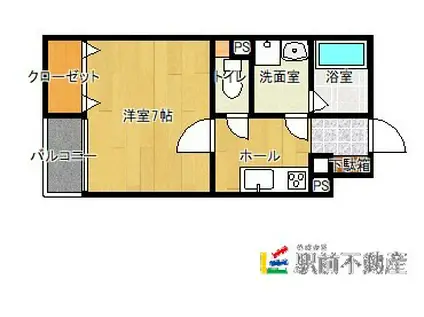 アイリス二日市(1K/2階)の間取り写真