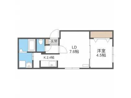 ブランシャールパークフォレスト(1LDK/5階)の間取り写真