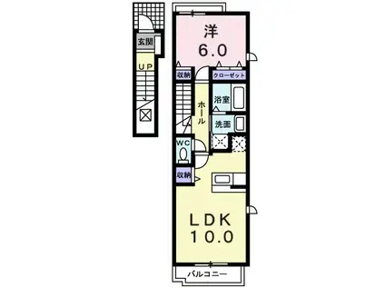 マラマB(1LDK/2階)の間取り写真