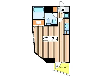 SIDEONE(ワンルーム/12階)の間取り写真