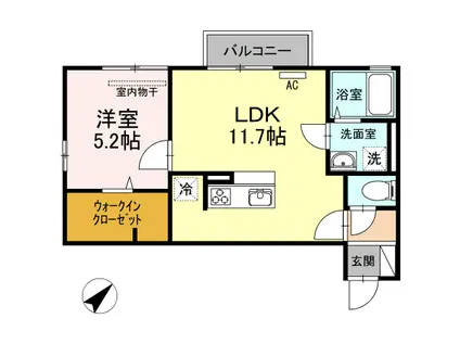 クレールコートII(1LDK/2階)の間取り写真