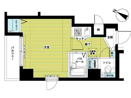 フェニックス日本橋浜町弐番館(1K/4階)の間取り写真
