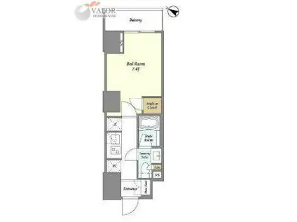 ドゥーエ横濱鶴見(1K/10階)の間取り写真