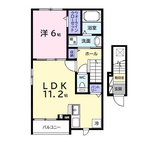 グレイスコート(1LDK/2階)の間取り写真