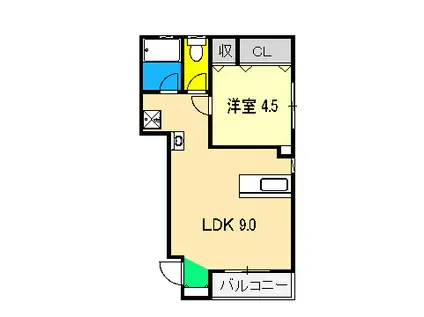 ＪＲ土讃線 薊野駅 徒歩17分 2階建 築56年(1LDK/1階)の間取り写真
