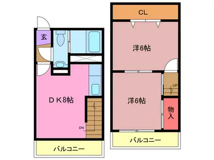 サンハイツ井野台(2DK/2階)の間取り写真