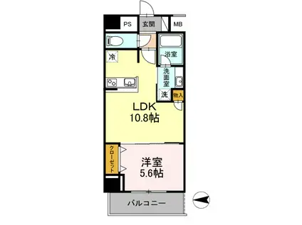 GRAND-PLACE MIZUHO(1LDK/4階)の間取り写真