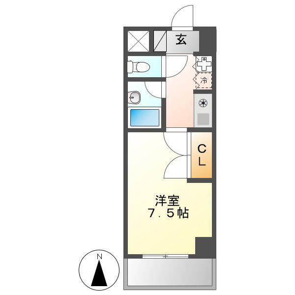 フォーシーズン(1K/7階)の間取り写真