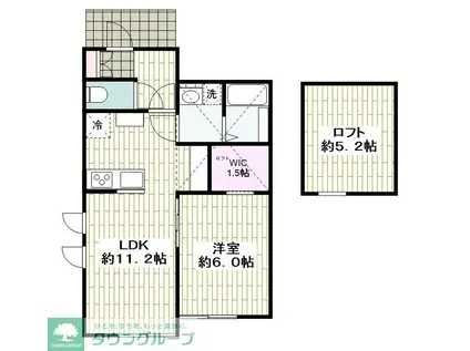 LIMONE(1LDK/1階)の間取り写真