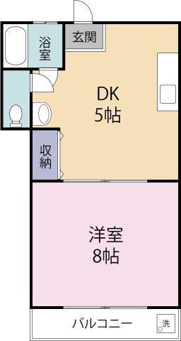 カーサ三好(1DK/1階)の間取り写真