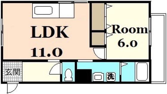 山田ビル(1LDK/4階)の間取り写真