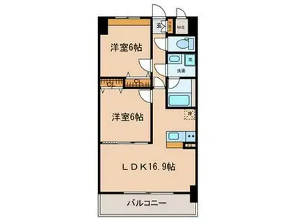 CASA GRIGIO(2LDK/4階)の間取り写真