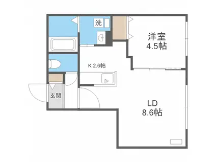 ブランシャール北3条通(1LDK/1階)の間取り写真