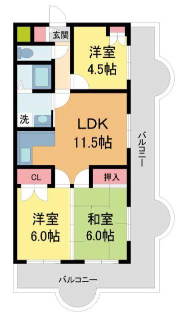 フェイム13(3LDK/3階)の間取り写真