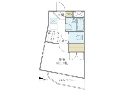 グリーンヒルVII(1K/2階)の間取り写真