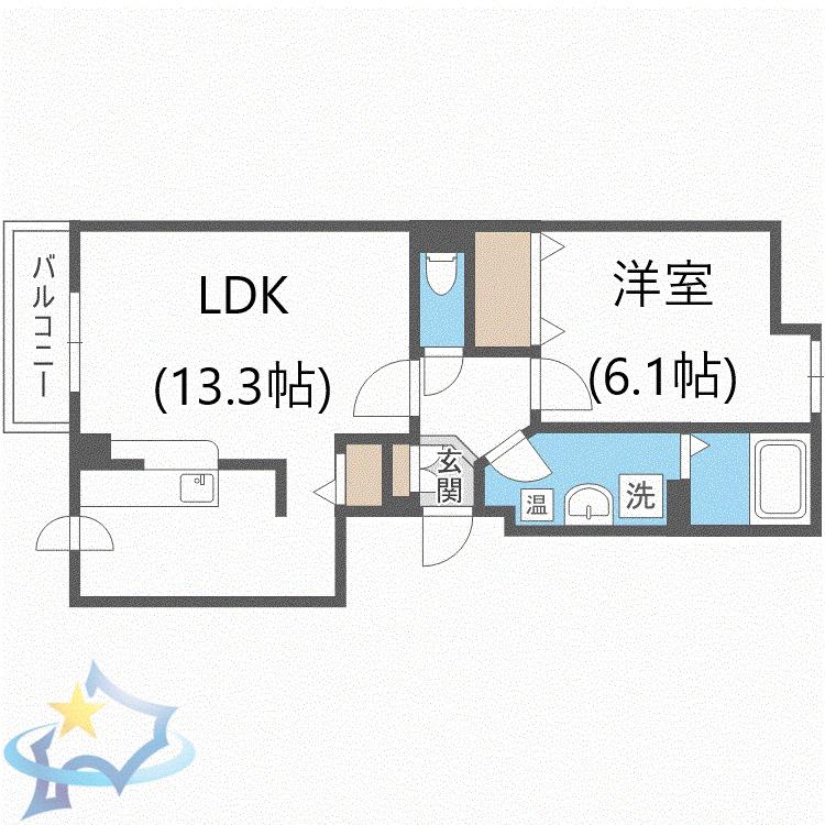 グレースコート(1LDK/1階)の間取り写真