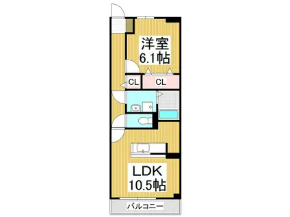 サニープレイス庄内(1LDK/2階)の間取り写真