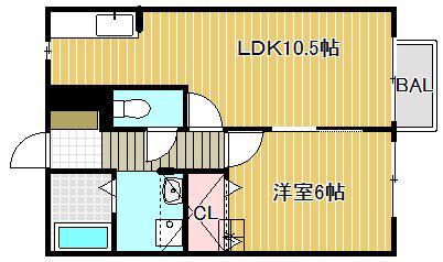 ベルコート木の座(1LDK/1階)の間取り写真