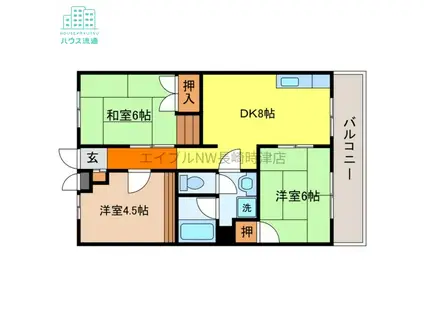 ソレアード滑石(3LDK/1階)の間取り写真