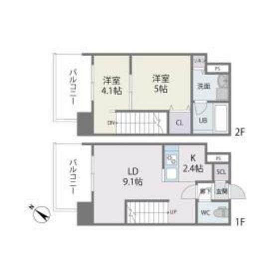 MODERN PALAZZO博多駅南AXIA(2LDK/6階)の間取り写真