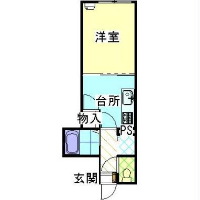 パレス深堀(1K/2階)の間取り写真