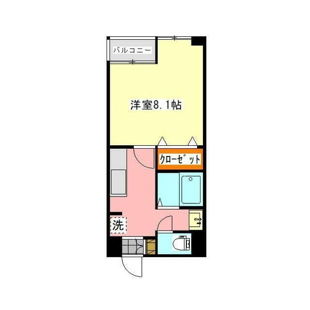ウィステリア新田町(1K/3階)の間取り写真