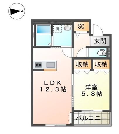 アウローラ本郷町(1LDK/3階)の間取り写真