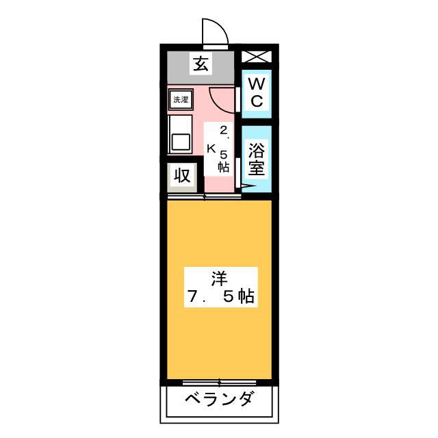 スカイレジデンス(1K/6階)の間取り写真