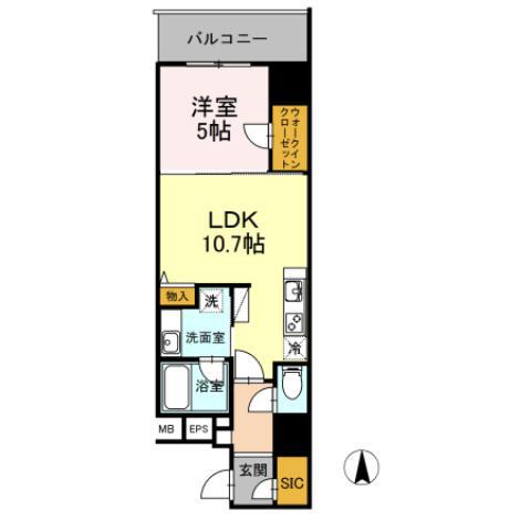 ダイワシティー大須(1LDK/2階)の間取り写真