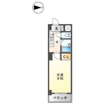 タウンコート児島(1K/4階)の間取り写真