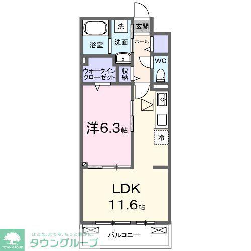 アウル吉祥寺南(1LDK/1階)の間取り写真