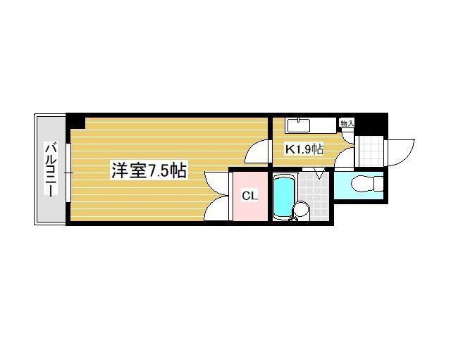 アリエストム(1K/3階)の間取り写真