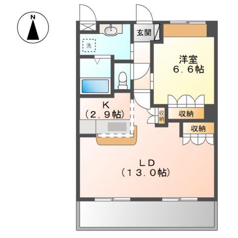 和光II(1LDK/2階)の間取り写真