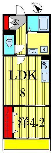 クロレ南流山III(1LDK/3階)の間取り写真
