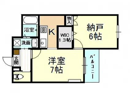 フレシール(1SK/1階)の間取り写真