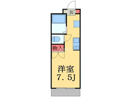 フォレストあおば(ワンルーム/1階)の間取り写真