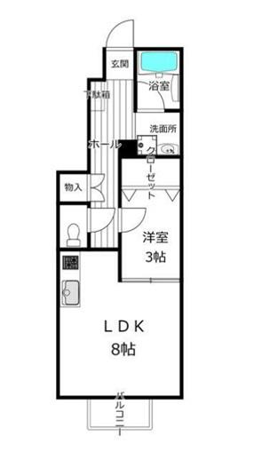 RETINA河原町II(1LDK/1階)の間取り写真