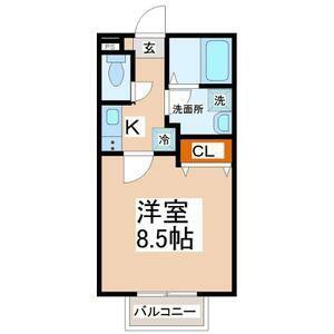 アスコット高橋(1K/2階)の間取り写真