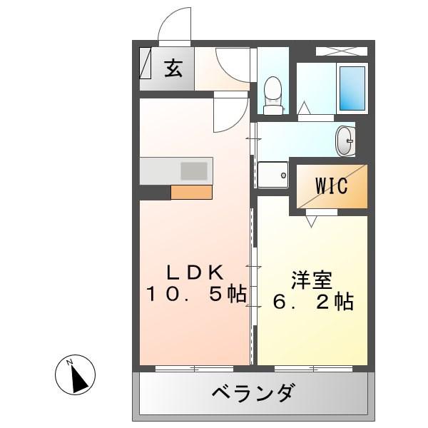 ハートフル・ゴリオン3(1LDK/2階)の間取り写真