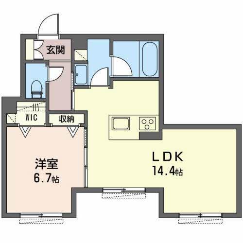 ATID EL(1LDK/1階)の間取り写真