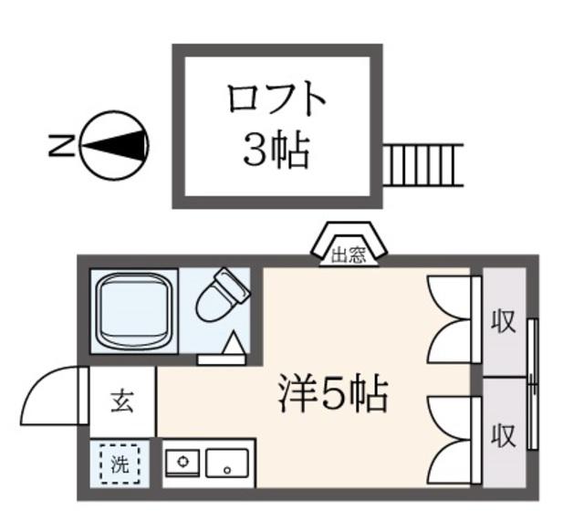 メゾン西野川II(ワンルーム/2階)の間取り写真