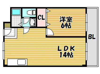 ツーイー大東(1LDK/1階)の間取り写真