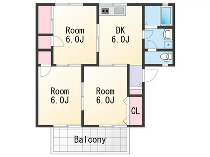 セジュール梅ノ木C(3DK/2階)の間取り写真