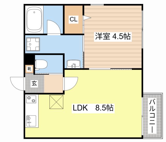 メゾン・ド・メグ湖南(1LDK/3階)の間取り写真