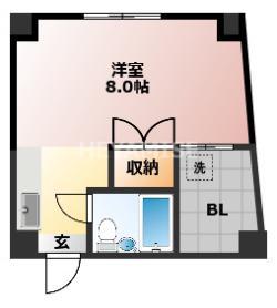 アバンセこおろぎ(ワンルーム/2階)の間取り写真