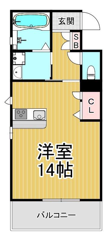 GRANDE甲子園口(1K/1階)の間取り写真