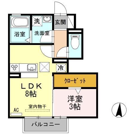 サンライズY(1LDK/1階)の間取り写真