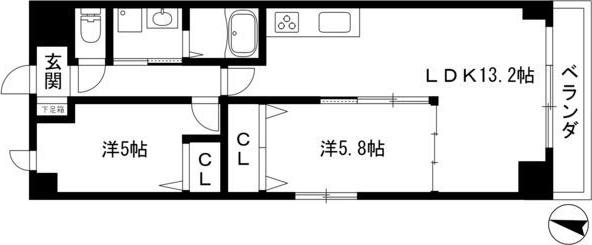 THE SENGEN TERRACE(2LDK/2階)の間取り写真