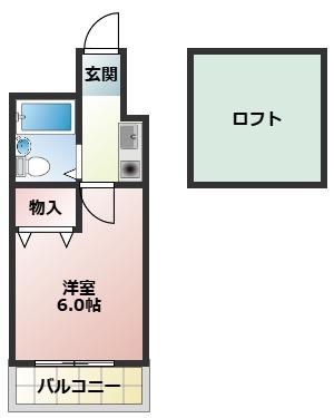 ロイヤル和泉パートI(1K/3階)の間取り写真
