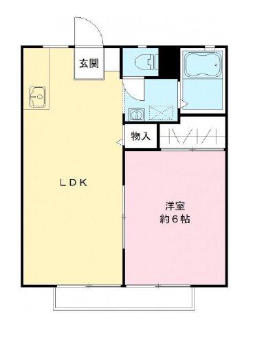 旭台アーバンハイツD棟(1LDK/1階)の間取り写真